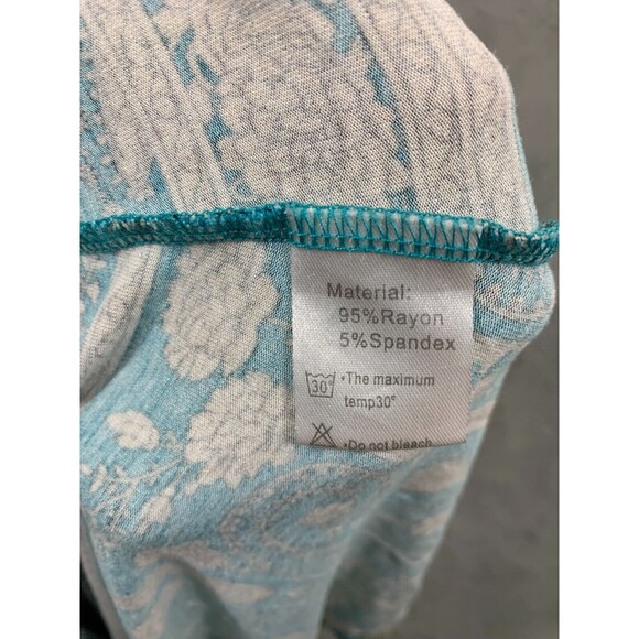 Women's Longyuan Billowy Shortsleeve Blouse Size XL Paisley-like design - Picture 6 of 13